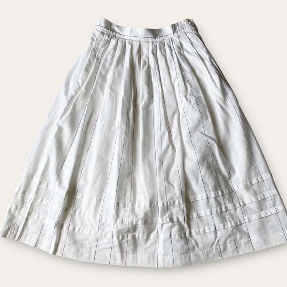 Vtg Henry Grethel 80s White Linen Cotton Skirt Set Prairie Coastal Cottagecore - Picture 9 of 16
